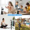 Auto Face Tracking Tripod, 360 Rotation Face Body Phone Camera Mount Gesture Control, No App, Smart Shooting Holder with 1200mAh Rechargeable Battery, Tiktok Trend Items, Content Creator Essentials (Black-Upgrade)