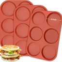 Ocmoiy 4 Inch Silicone Egg Mold for Breakfast Sandwiches, 3 Pack Non-Stick Silicone Jumbo Muffin Top/Hamburger Bun Pan Eggs Bites Molds for Oven Baking Egg Patty, Pancake, Frittata