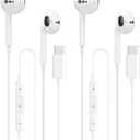 USB C Headphones for iPhone 17 16 15, Wired Earbuds USB C with Microphone & Volume Control, for Apple Headphones Wired, Earphones for iPhone, Android, iPad, Galaxy S25 S24 Ultra, Pixel 9 2 Packs