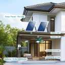 Solar Ceiling Fan Light with Smart Thermostat Mode for Outside | 20" Solar Powered Canopy Fan, 2PCS Bifacial Panels, for Gazebo, Patio, Greenhouse, Chicken Coop, Adjustable Temp Control