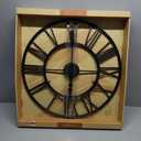 Chaney 24inch/60cm Large Wall Clocks for Living Room Decor,Vintage,Modern,Round,Silent,Non Ticking,Black Wall Clock for Home,Garden,Office,Cafe Decoration(Iron Roman Numerals, 24 inches)