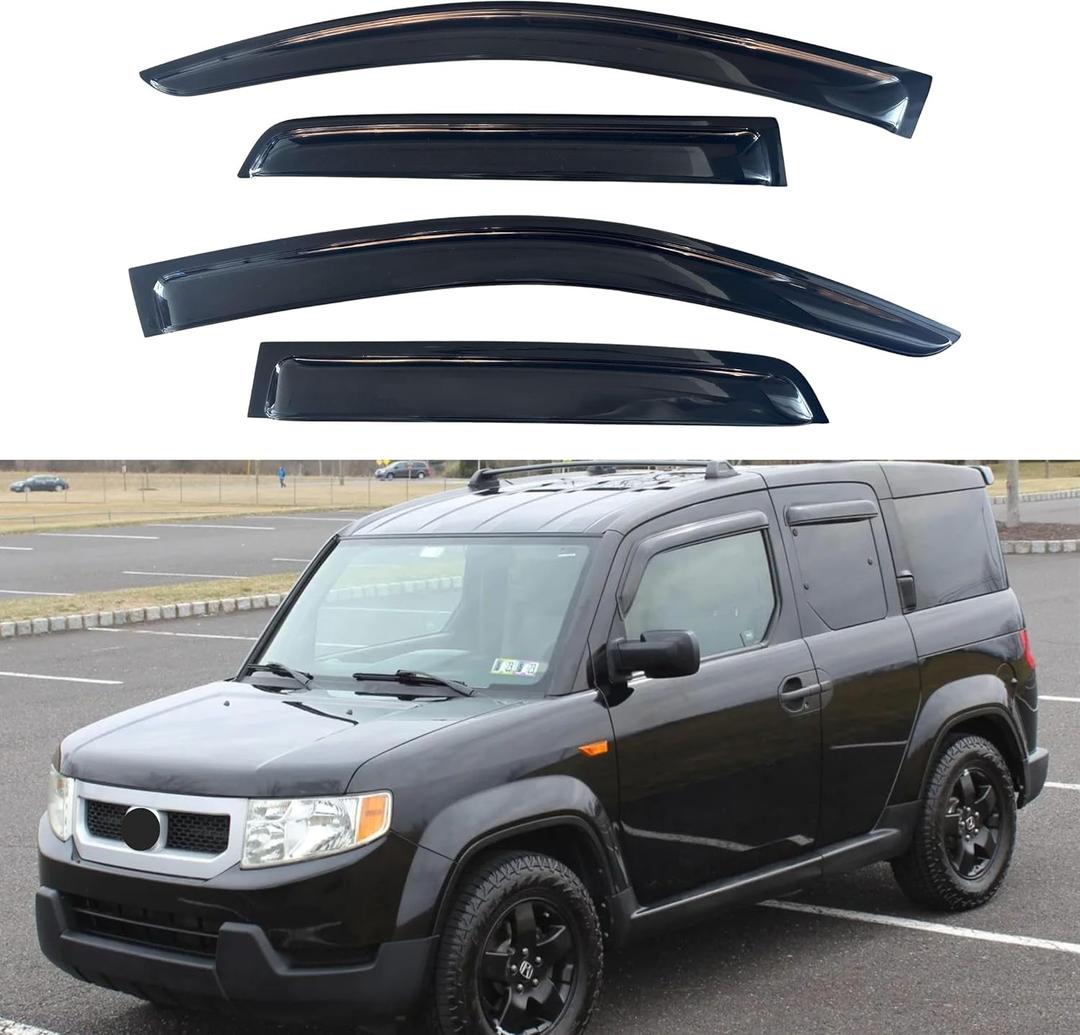 IG Window Visors Fit for 2003-2011 Honda Element, Out-Channel Rain Guards Vent Wind Deflectors 4PC, Car Accessories for 03-11 Element