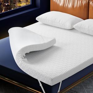 3 Inch Gel Memory Foam Cooling Mattress Topper Queen Size, Mattress Pad Cover for Pressure Relief, Bed Topper with Removable CoverSoft & Breathable