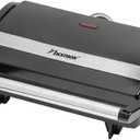 Bestron Sandwich maker, panini contact grill with non-stick coating, 750W, black