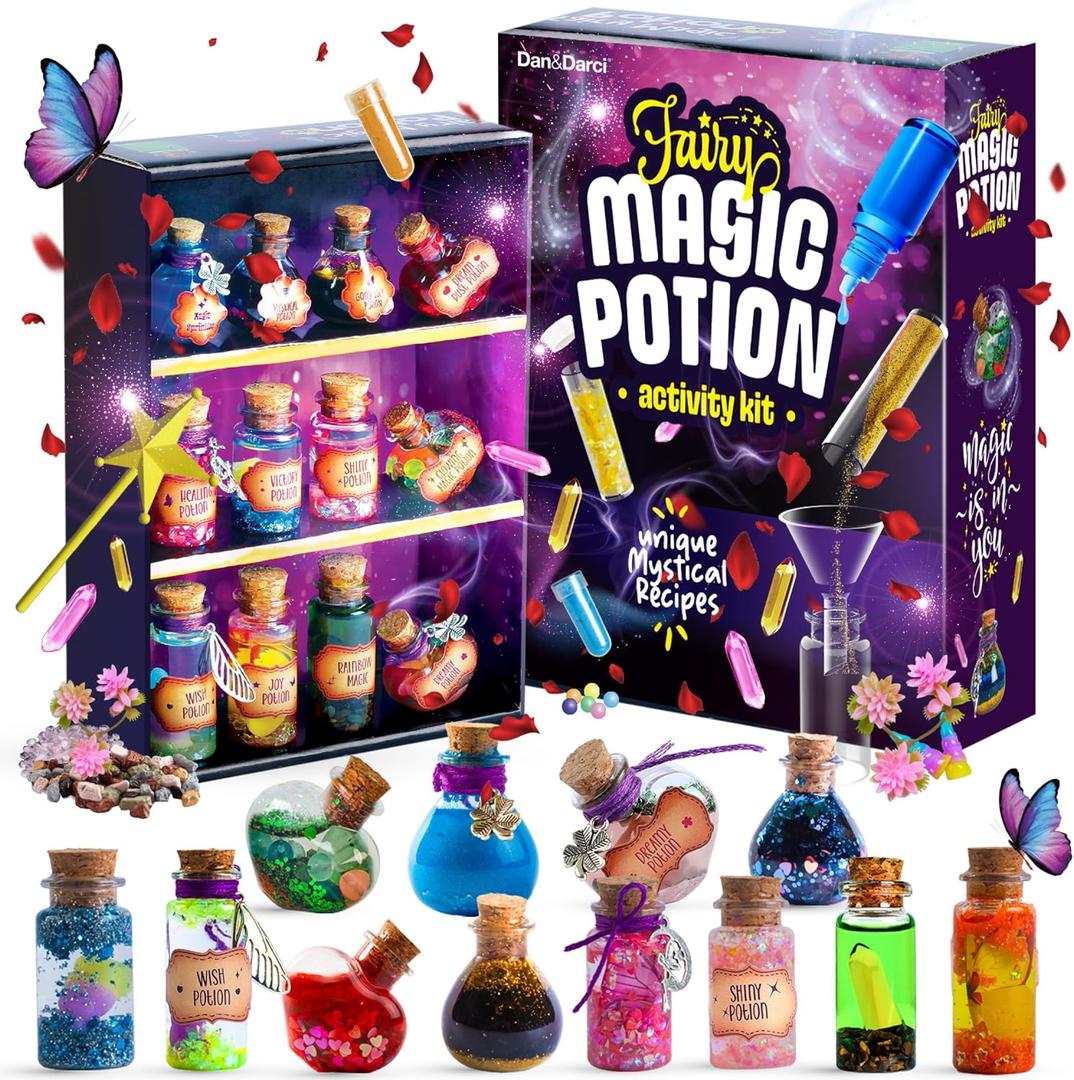 Dan&Darci Fairy Magic Potion Kit for Kids - Birthday Gifts for Girls - 6 7 8 9 10 Year Old Girl Gift Ideas - Toys 8-10 7-8 - Arts and Crafts for Kid Ages 6-8 Years - Magical Workshop Craft Kits