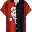 Deer Lady Mens Christmas Shirts Short Sleeve Button Down Shirts Funny Xmas Santa Hawaiian Shirt (XXL)