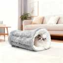 Cat Tunnels for Indoor Cats,Kitty Pad with Two Balls,Warm Cats Tube,Washable Cat Mat with Cat Toys (Gray, M)