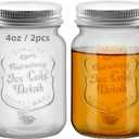 2 Pcs 4 oz Mini Mason Jar Mugs Mason Jar Mugs with Handles and Lids Small Drinking Glass and DIY Favor Decor Wedding Bridal Shower Party Supplies for Drinks, Gifts, Candles and Crafts