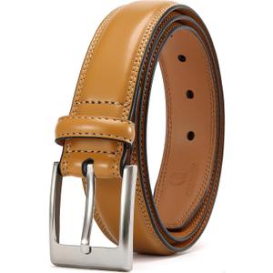 CHAOREN Light Brown Belt - Genuine Leather Belt for Men 1 1/ 8" Formal - Perfect Companion to Mens Dress Shoes