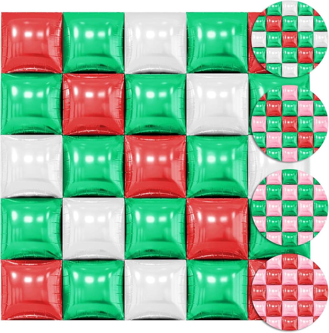 30PCS Double Sided Square Foil Balloons Wall,19 Inches Chrome Foil Balloons Tunnel Arch Garland Kit for Birthday,Anniversary,Wedding,Graduation Party Background Graduation Party Decoration