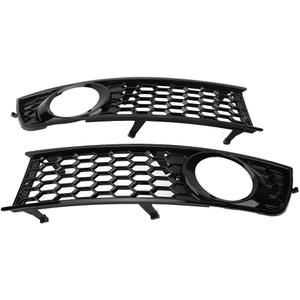 Fog Light Grille, 2pcs Car Front Bumper Fog Light Grilles, Black ABS Lower Side Fog Lamp Grill for Audi A4 B6 2002-2005