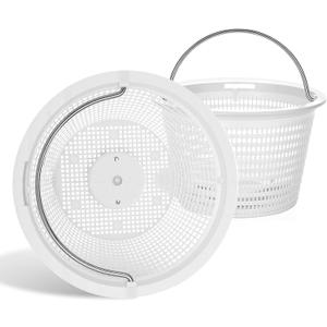 2-Pack Weighted Pool Skimmer Basket for Inground Pools, Heavy Duty Filter Basket with 316 Stainless Steel Handle, Replacement for Hayward SP1070/SP1070E & Pentair U-3