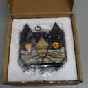 Entlityful Yellow Cat Plant Pot with Drainage,Cute Planters for Indoor Plants,Stained Glass Cat Flower Pots,Fun Candle Holder Glass Container,Gifts for Gardeners Woman