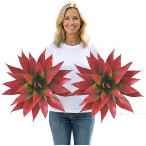 Fall Red Artificial Agave Plants-Set of 2 Large Fake Agave for Outdoors,28Inch,Faux Aesthetic Plants for Home Decor, Realistic UV Resistant Fake Agave Plants Without Pot