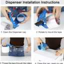 3 Inch Wide Packing Tape with Dispenser,2.4 Mil x 55 Yards Heavy Duty Packaging Tape Refill for Shipping,Industrial Grade,Urtal Strong Boxing Tape for Moving,Mailing and Storages (Clear)