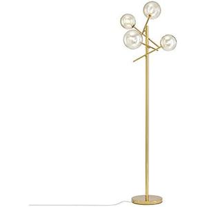 Dellemade TD00145 Sputnik Chandelier Floor Lamp for Bedroom,4-Lights Glass Shade Floor Lamps for Living Room,Brass/Gold