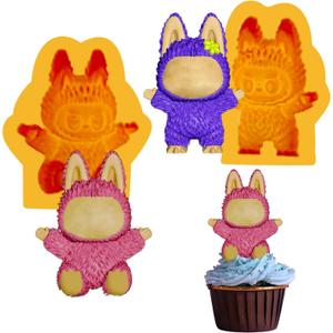 Adorable monster, silicone mold set 2 pcs, 3D Character Mold, silicone mold for chocolate and DIY.