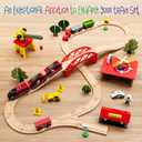 KipiPol Battery Operated Action Locomotive Toy Train Set for Wooden Tracks, (Magnetic)-Compatible with Thomas The Train Toys, Brio Tram Set for Toddlers 3-5 and up, Stocking Stuffers for Kids