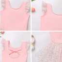 Kid Girls Classic Ruffle Sleeve Ballet Skirted Leotard Shiny Dance Tutu Dresses Ballerina Costume (Pink)