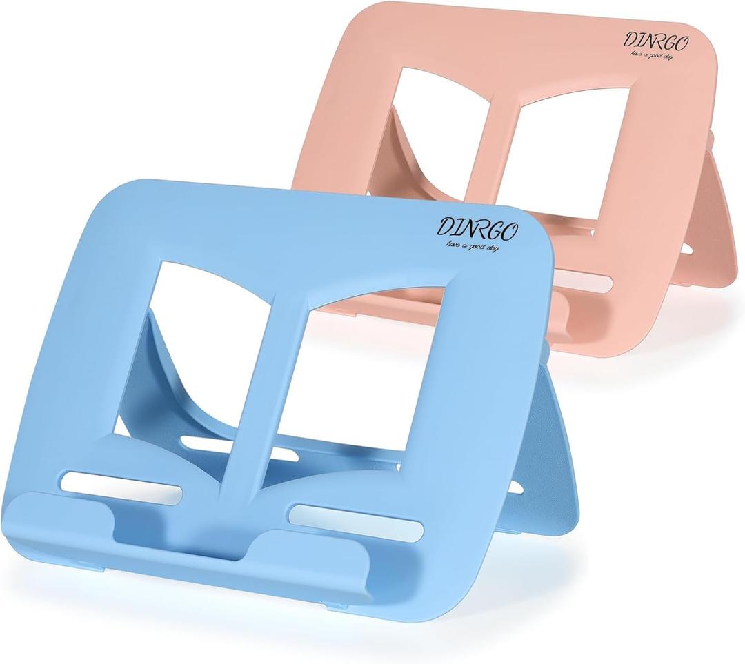 Book Stand - Portable Document Holder for Kitchen, Reading, Desk, Supporting Cook Books, Music Books, iPads, with Multiple Positions and Page, Stylish & Sturdy