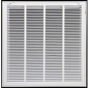 26" X 24" Steel Return Air Filter Grille for 1" Filter - Easy Plastic Tabs for Removable Face/Door - HVAC Duct Cover - Flat Stamped Face -White [Outer Dimensions: 27.75w X 25.75h]