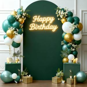 7.2FT Hunter Green Arch Cover - Polyester Fitted Wedding Arch Stand Covers Round Top Chiara Arch Backdrop Cover for Birthday Party Banquet Photo Background Decoration