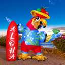 Leyndo 6.56ft Inflatable Parrot Decorations Tiki Inflatable Flying Parrot with LED Lights Aloha Jungle Animals Luau Hawaiian Tropical Party Decorations for Indoor Outdoor Birthday Beach