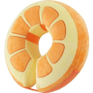 IEUUMLER Inflatable Recovery Dog Collar, Protective Donut Cone, Adjustable Soft Collar for Dog and Cat After Surgery Prevent from Biting & Scratching EU002 - Orange S (Small (Neck:4''-7''))