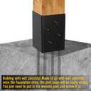 LADECH 4x4 Post Base Holder Ground Spike Use for Concrete Deck - Post Anchor Brackets Metal Black Powder Coated 4 Inches x 4 Inches (Inner Dia 3.5x3.5) 4 Pack