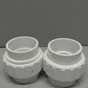 2 Pack 2" PVC Union Coupling Pipe Fitting (Socket x Socket) 2 Inch PVC Slip Union PVC Adapter Coupling Schedule 40, EPDM O-Ring, White