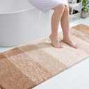 OLANLY Bathroom Runner Rugs Mat 70x24, Extra Soft Absorbent Microfiber Bath Rugs, Rubber Backing, Quick Dry, Washable Long Bath Mats for Bathroom Floor, Tub and Shower, Home Decor Accessories, Beige