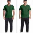 Dokotoo Men Mens Henley Shirts Short Sleeve Summer Casual V Neck Cotton Tee Shirts (L)