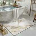 Color&Geometry Gold Marble Bathroom Rugs Non Slip,Absorbent Thin Bath Mat