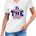 Baseball Shirt Women Tis The Season Baseball Mom Shirts Game Day Letter Print V Neck Tee Tops (White, S)