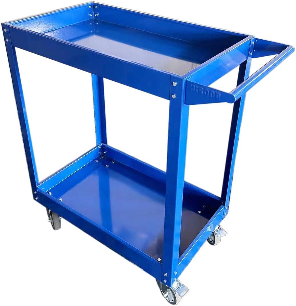 Heavy Duty Service Utility Cart,2 Shelf Steel, 800-Pound Capacity, 35.6 x 18.1x38-Inch