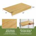 Wire Shelf Covers, Bamboo Wire Rack Covers (4PCS, 32" W x 12" D) Natural