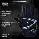 WESTWOOD FOX Full Finger Cycling Gloves, Padded, Anti-Slip Touchscreen, Shock Absorbing Mountain Bike Gloves for Road Bicycle, MTB, Road Racing, Biking and Sports Gloves for Men Women (Small, BLUE)