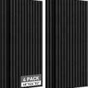 4 Pack Acoustic Foam Panels, 2" X 24" X 48" Wedge Soundproof Studio Foam for Walls,Sound Absorbing Panels, Sound Insulation for Studio, High Density Fireproof Studio Wedges (Black, 4 Pack)