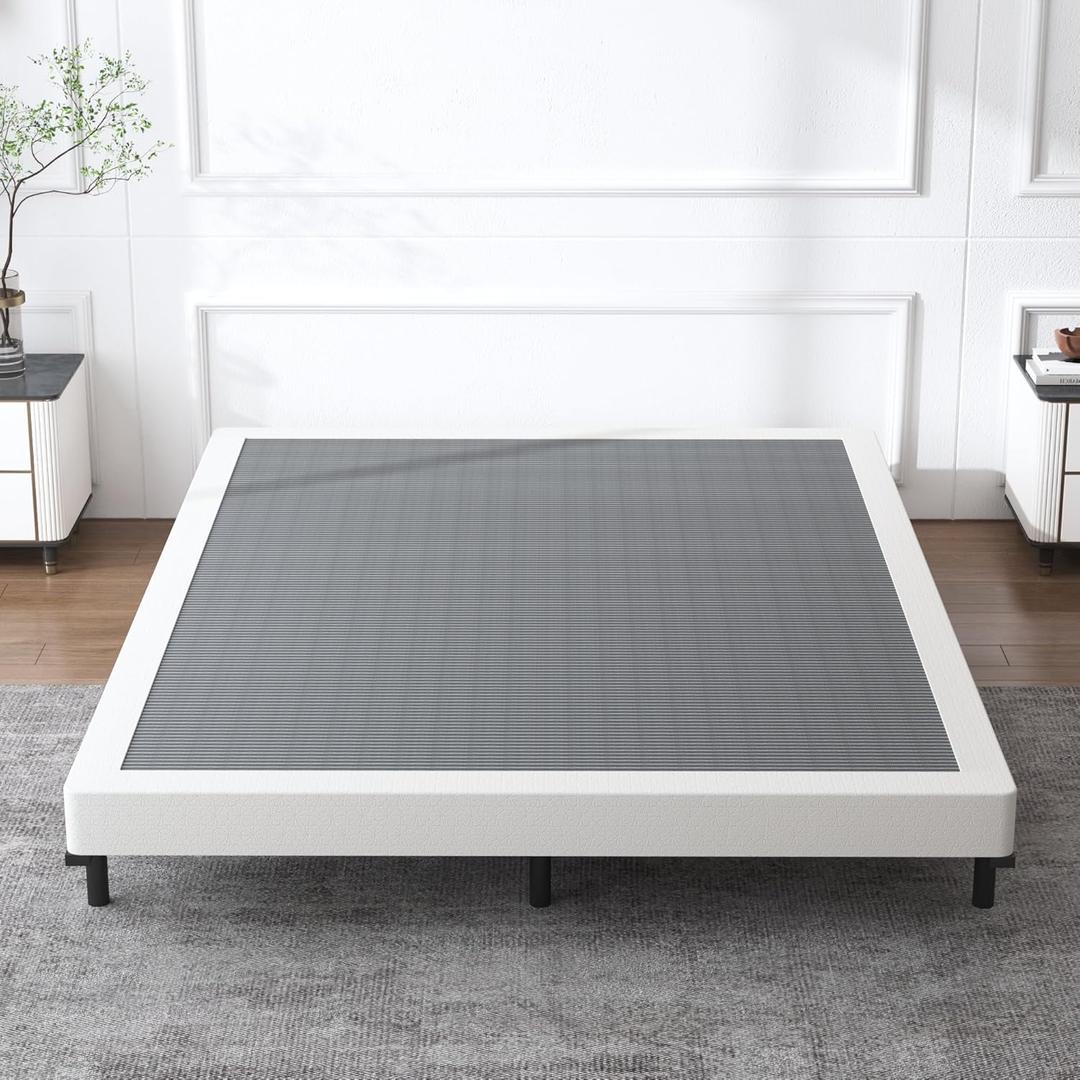 King Size Box Spring 5 Inch High, Heavy Duty Mattress Foundation,Sturdy Box Springs Only with Fabric Cover Set, Easy Assembly, Noise Free