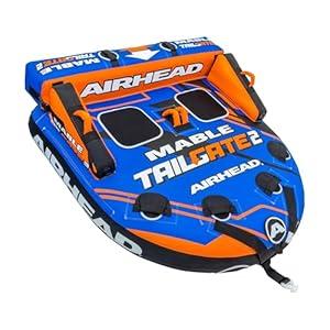 Airhead Mable Tailgate Towable, 1-2 Rider Tube, Heavy Duty Full Nylon Cover with Zipper, EVA Foam Pads, Patented Speed Safety Valve for Inflating and Deflating, Dual Tow Points
