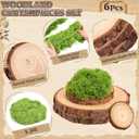 Nuanchu 7 Pack Wood Table Centerpieces with Rustic Wood Slices and Artificial Fake Green Moss for Wooden Fairy Wedding Woodland Table Decor Ideal DIY Crafts (2.4-2.8'',5.1-5.5'',7.9-9.1'')