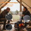 Portable Wood Burning Stove,Compact Hot Tent Stove with X-shaped Pot Holder,Air Damper,7 Section Stainless Steel Chimney,Large Firebox,Tent Wood Burning Stoves for Camping Heating and Outdoor Cooking