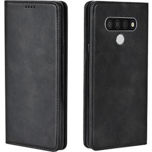 LG Stylo 6 Case, Flip Fold Leather Wallet Case with Kickstand and ID Slot, Magnetic Closure (Black)