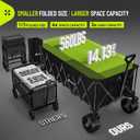 Hikemoon 400L Ultra Large Collapsible Wagon with Big Wheels - Black | Extra Long, Wagons Carts Foldable, Heavy Duty, Utility Folding Cart, All-Terrain, Beach, Camping, Grocery, Sports, Garden