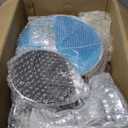 TLY 3 Pcs Silver Cake Stand Set,Round Cake Stand with Crystal Bling Pendants & Mirrored Base,Elegant Silver Dessert Table Display for Weddings Birthdays Parties