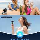 PlayHot Portable Handheld Turbo Fan, 5 Gear Wind, Battery Operated, Up to 12 Working Hours, 3 IN 1 Hand Fans with Air Turbo Tech Cooling Fan for Outdoor Activities, Travel, Beach (Black)