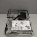 Dish Drying Rack - Space-Saving Small Dish Rack for Kitchen Counter, Rust-Resistant Kitchen Drying Rack, Compact Dish Drainer Organizer with Utensil Holder for Home Kitchen, Black