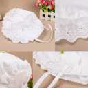 Cap Baby Girls 100% Cotton Double Brimmed Eyelet Lace Bonnet with Flowers (White)
