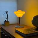 Lotus Atelier Bubble Lamp Mid Century Modern MCM Orange Bedside Table Lamp
