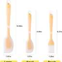 Silicone Spatula Set with Grooved Design + Basting Brush, Heat Resistant, BPA-Free & Non-Stick Small Rubber Spatula, Kitchen Utensils Set for Baking, Cooking, Scraping, Stirring & Basting 3 PCS